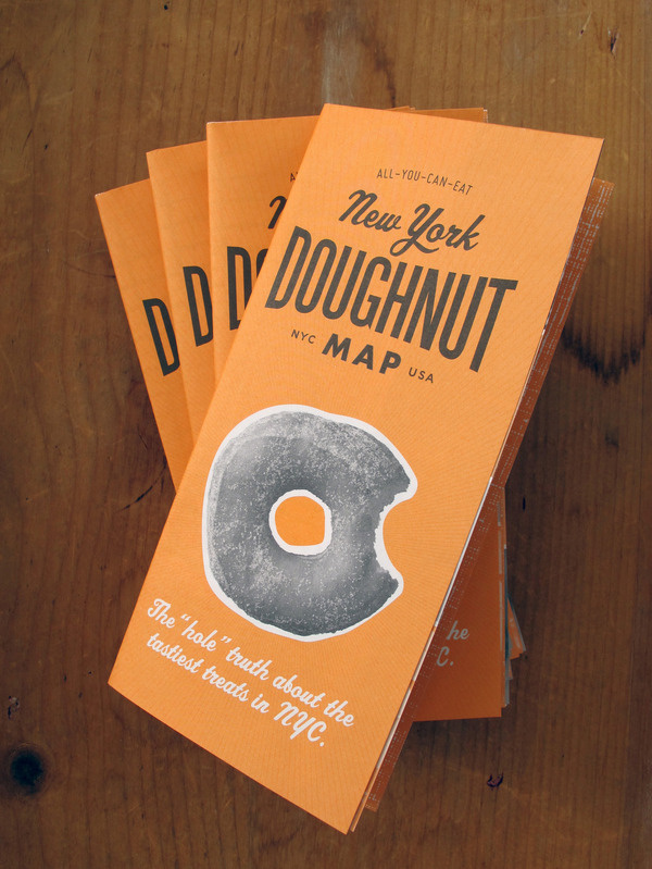 New York Doughnut Map #typography #orange #retro #black #doughnuts #york #new