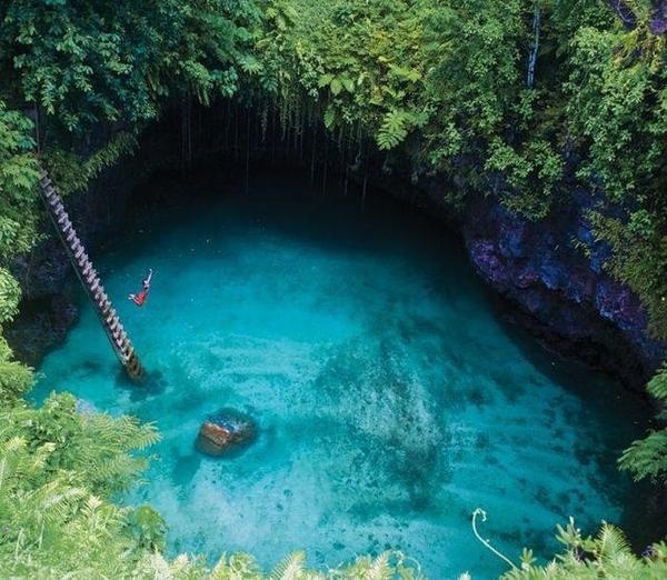 To Sua Ocean Trench in Samoa #swimming #pool #location #nature