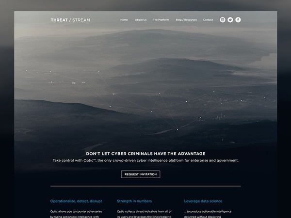 Threat / Stream Home Page #feature #background #web
