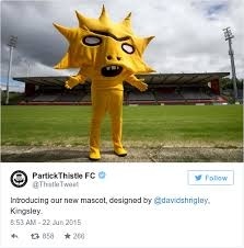 Kingsley, team mascot for Partick Thistle, a football team in Glasgow. Created by artist David Shrigley. #shrigley #scotland #mascot #glasgo
