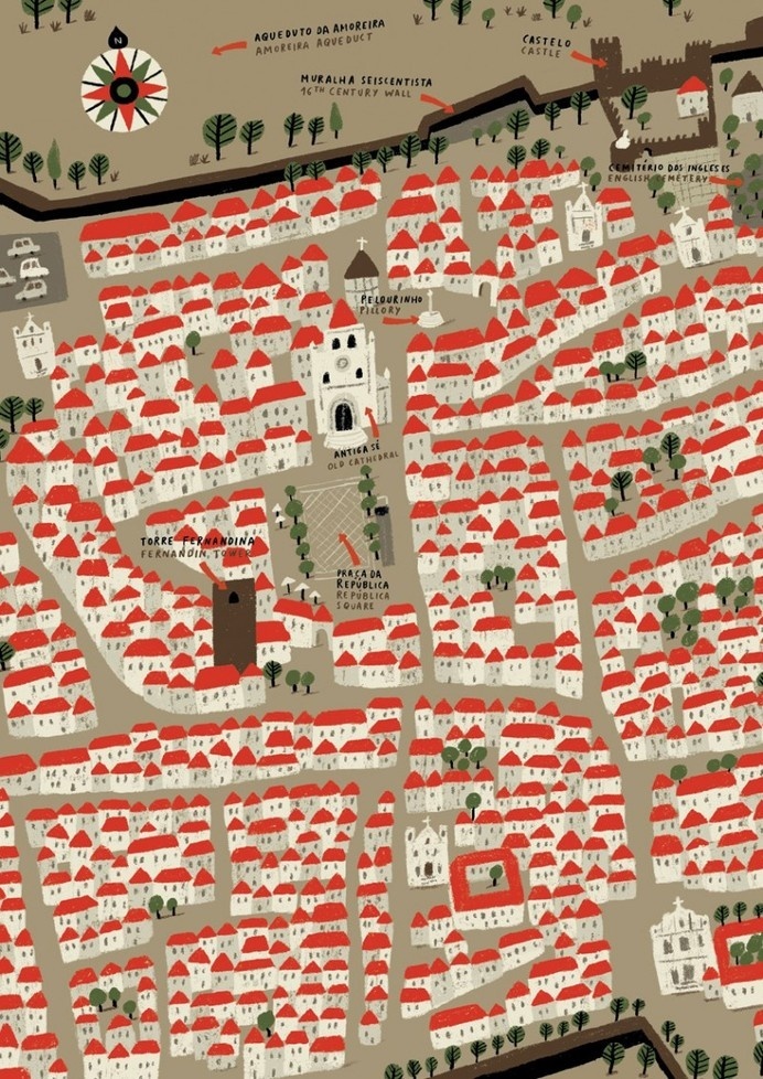 Andre Letria | Elvas #illustration #city #house