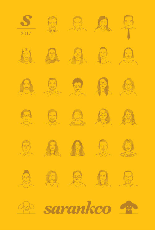 sarankco.com #yellow #illustration #linedrawing #toneontone #portrait