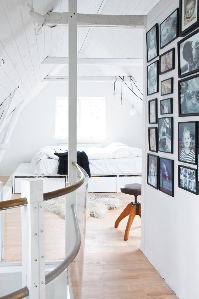 Master bedroom in attic. Vedbæk House I by Norm.Architects. #attic #bedroom #vedbækhousei #normarchitects