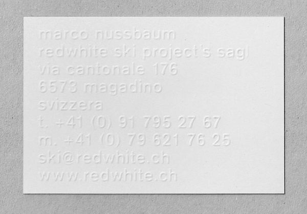 Redwhite (New) : DEMIAN CONRAD DESIGN #business card #white #embossed #white on white