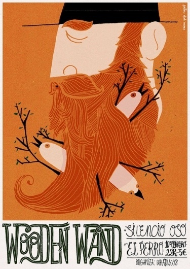 Wooden Wand | Flickr - Photo Sharing! #beard #bird #illustration #poster #typography