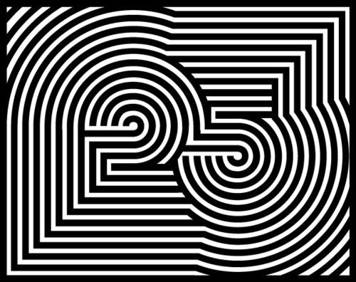 25th birthday like a tree circles #white #digit #event #circles #black #hypnosis #postcard