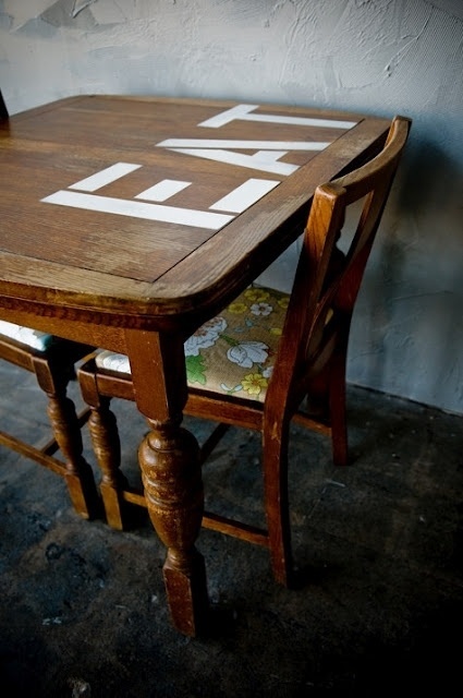 Patent Pending Projects: Stencilled Table Project #replace #revive #dont
