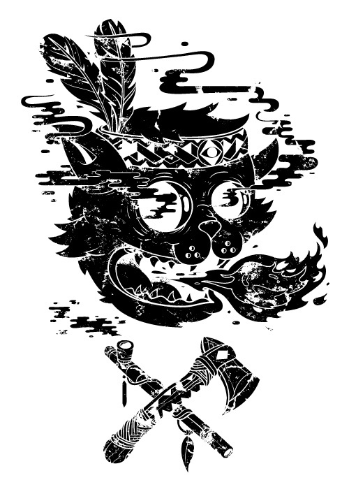The Hangover Book on Behance #white #graphic #cat #black #hippie #pipe #axe
