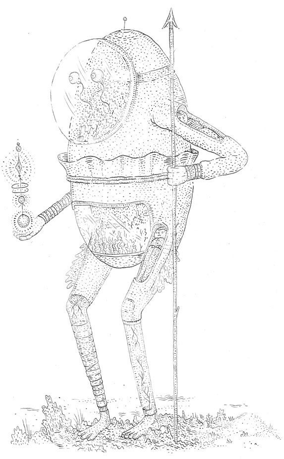 jean de wet - illo #space #spear #magic #suit #creature