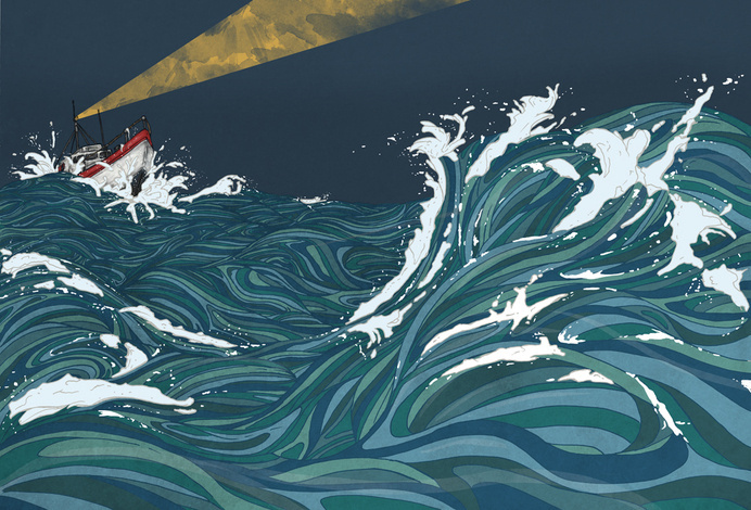 Darius Alexander Illustration #search #illustration #sea #boat #light