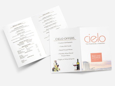 Morongo's Cielo Bar & Lounge Menu by Dfoxdesigns