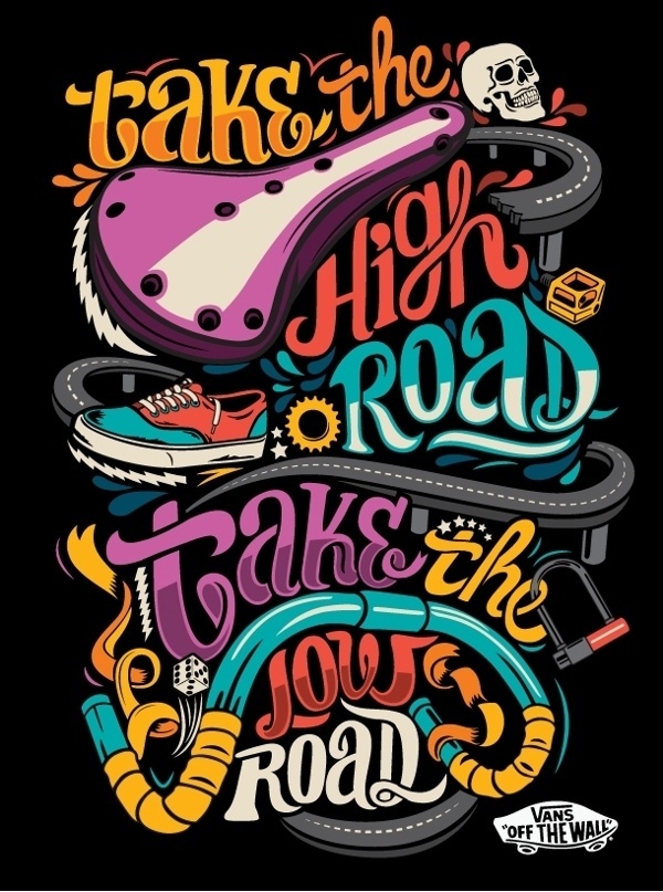 Justin Poulter #type #lettering #color #bycicle