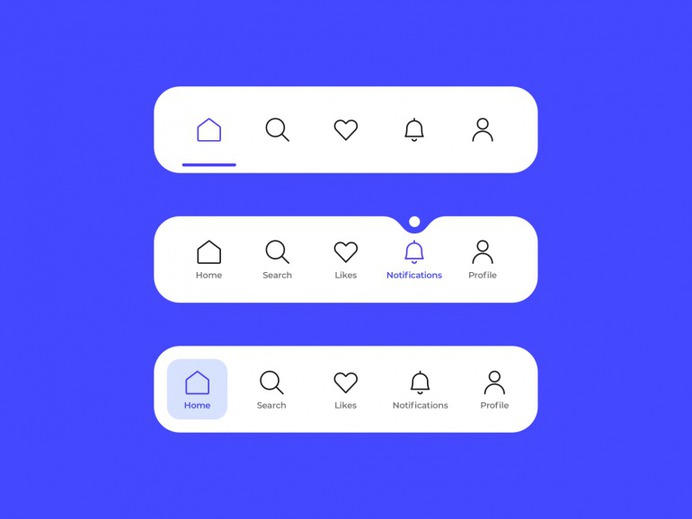 Tab bar menu navigation