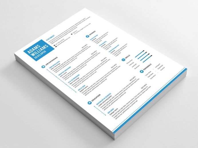 Adams Resume - Free Clean Resume Template with Cover Letter