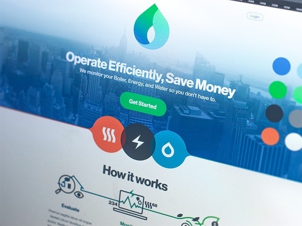 HeatWatch landing #design #layout #city #web #background