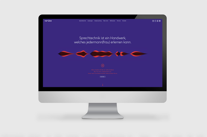 voice — speech and voice training branding corporate design blue red mindsparkle mag business card branding corporate design blue red inte