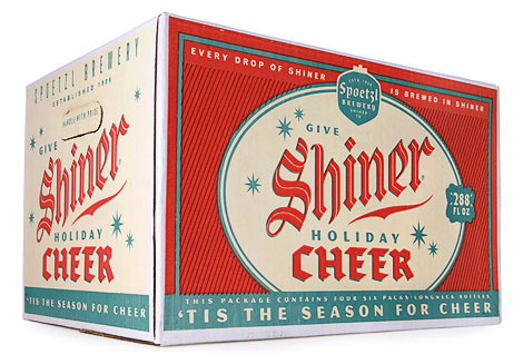 shiner, cheer, beer, holiday, red, green, christmas