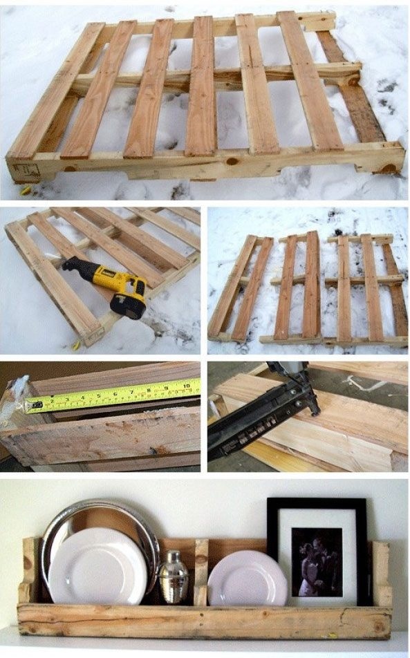 DIY Pallet shelves #DIY #Pallet