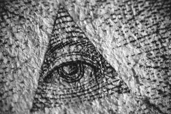Eric Oulette - One-dollar bill study #cash #dollar #bill #texture #eye #triangle #photography #macro