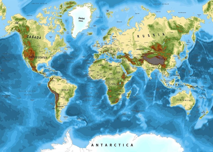 "World Map" Poster Print on metal by Sam Kal