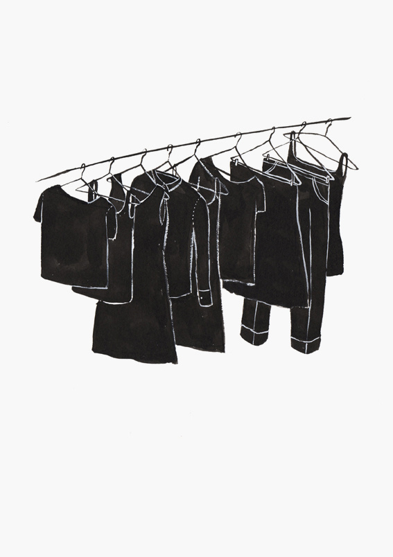 BABY'S IN BLACK - Kaye Blegvad #illustration #ink #clothesline #black