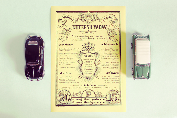 Vintage Resume #resume # lettering #typography