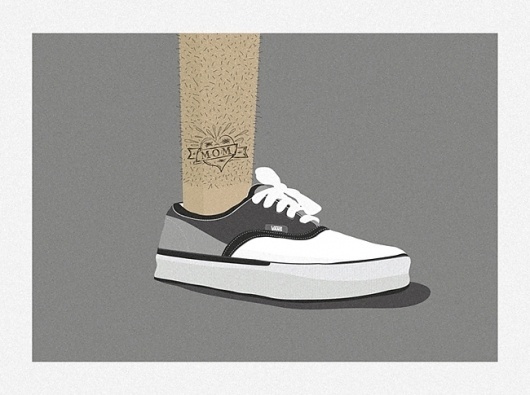 Hello 1986 » Legs and Shoes #illustration #1986 #vans #hello