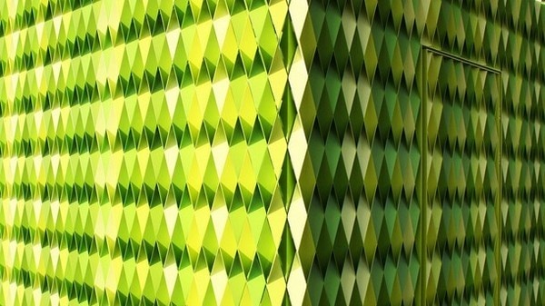 Close look of green public toilets #bright #architecture #art #exterior #buildings