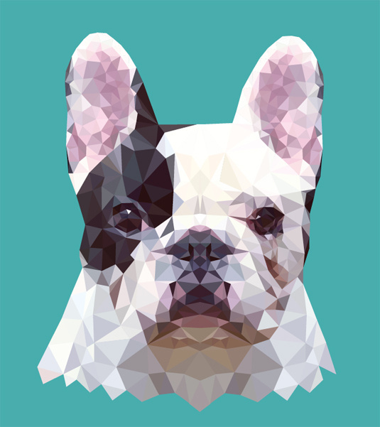 FRENCHIE — Geometric vector animals #vector #frenchie #geometric #illustration #triangle #frenchbulldog #pets #tranimal #dog