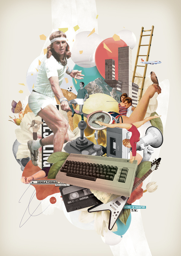 Nazario Graziano, colagene.com #computer #tennis #photo #surrealism #texture #80s #photomonatage #collage