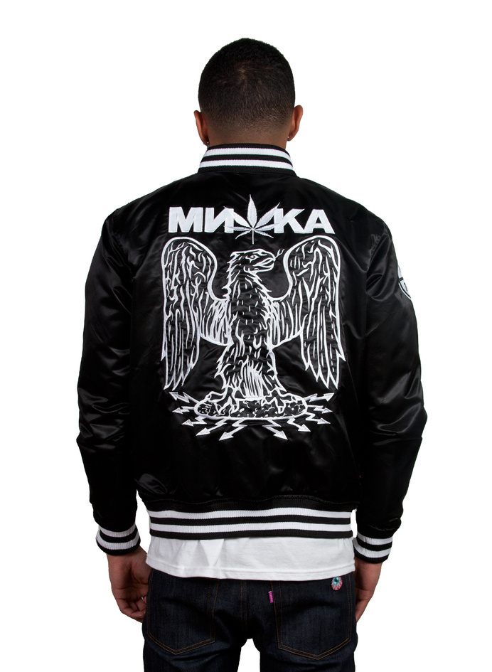 Stomper Cyco Sativa Varsity Jacket (Black) | Mishka NYC #eagle #mishka