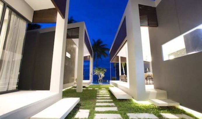 This stunning 3-bedroom Luxury Villa is located on Laem Noi Beach in a secluded cove, on a secure and gated beachfront estate. Features sophisticated electronics, designer furniture, and five-star service. Contact Villa Getaways to book this villa to unwind and relax in a contemporary tropical retreat!