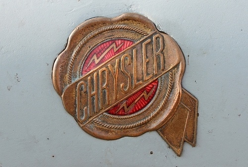 Chromeography #badge #red #automobile #seal #bolt #lightning #vintage #gold