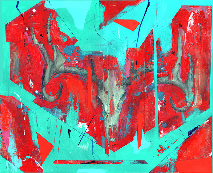Tumblr #painting #skull #deer #art