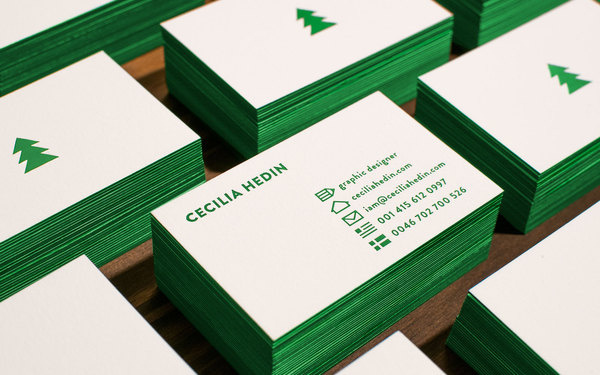 INTO THE WILDERNESS CECILIA HEDIN #stamp #tree #business #card #hot #deboss #stationery