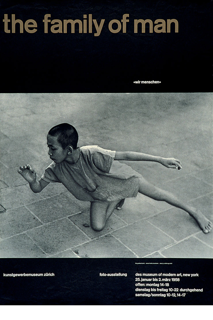 Josef Müller-Brockmann THE FAMILY OF MAN 1958 SWITZERLAND [ 127CM X 90CM ] via www.blanka.co.uk
