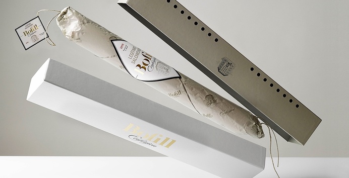 bofill ecologica branding packaging meat food package salami carne beautiful gold deluxe luxury business card identity inspire logo logotype