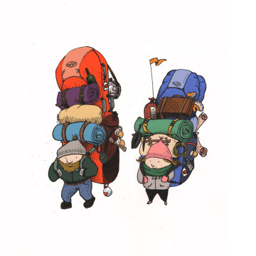 Me and my girl on another adventure. #ADVENTURE, #BACKPACKING, #GEAR, #HIKING, #ILLUSTRATION, #PACKING, #TRAVEL