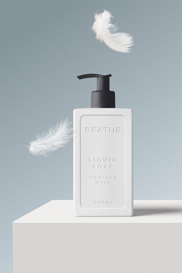 Liquid Soap Bottle Package Mockup Scene #package #mockup #soap #liquid #brand #logo #label #design