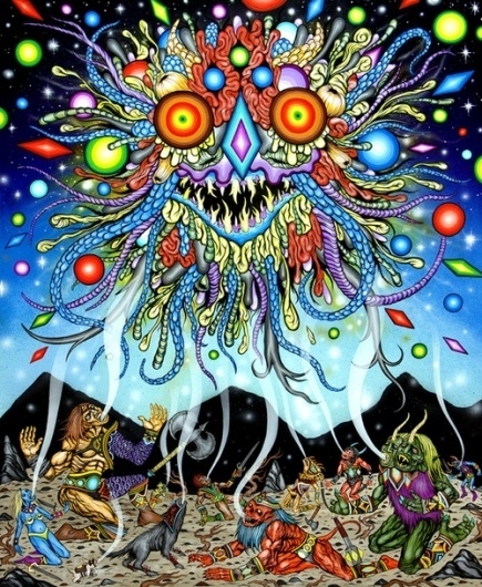 And They battle Under A Hidden Lord - Society6 #paint #illustration #monsters #arcylic