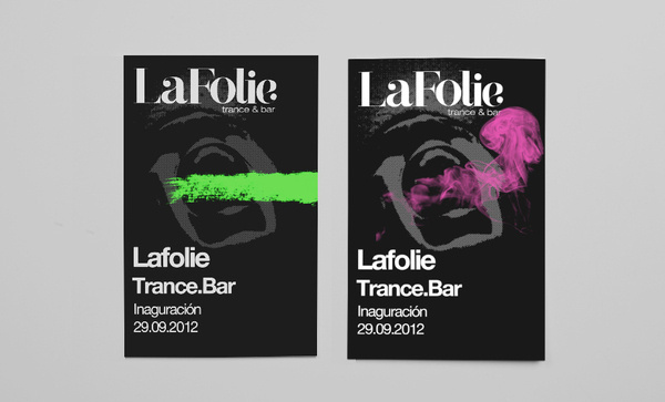 Lafolie Trance Bar. on Behance #branding #advertising #illustration #posters #logo #face