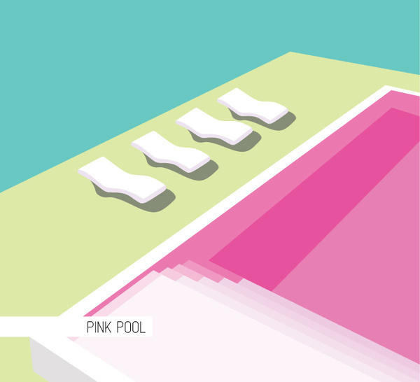 Illustrations_Architecture : Adrineh Asadurian #pink #pool #illustration #architecture
