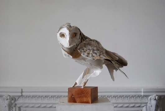Anna Wili Highfield Paper Sculpture Copper Pipe Sculpture #sculpture #paper #owl