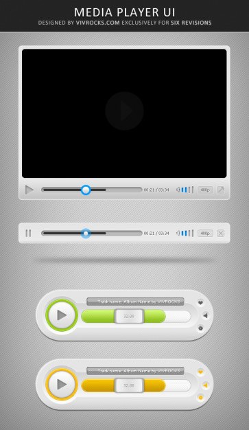 Multimedia player ui elements Free Psd. See more inspiration related to Music, Box, Video, Elements, Ui, Psd, Material, Progress, Multimedia, Video player, Panel, Volume, Control, Player, Broadcast, Pause, Vertical and Players on Freepik.