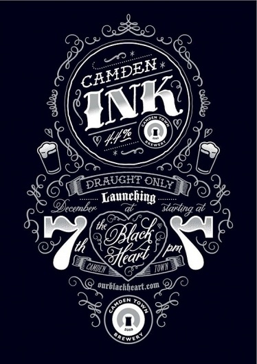 Typography / Poster for Camden Ink launch party by Tenfold Collective #type #lettering