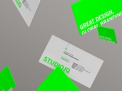 Business card design idea #237: SJQ 2014 // Business cards #swiss #branding #quintin #identity #studio #logo #layout #green