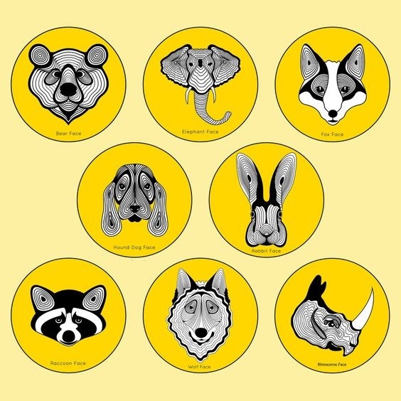 Animals Faces Illustration icons #icons #logo #symbol #icon #branding #illustration