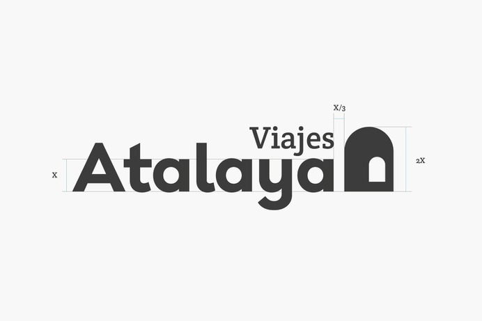 Construcción logo viajes Atalaya
