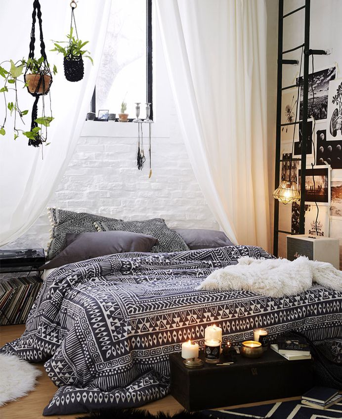 hanging macrame greenery boho bedroom