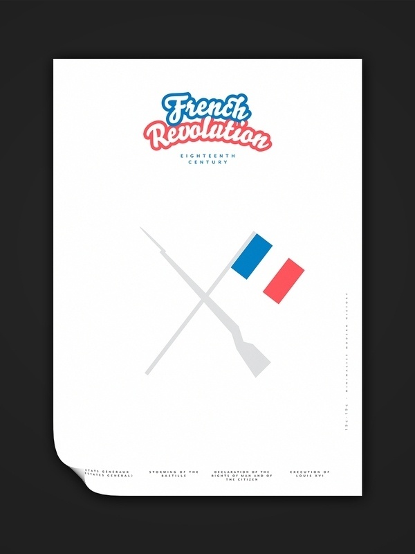Minimalist Modern History 15c–19c on the Behance Network #history #modern #lee #wonchan #french #poster #revolution #minimalist #typography